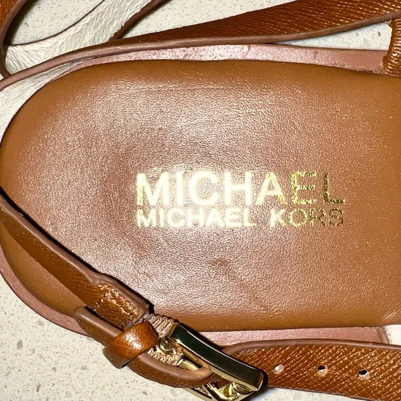Michael Kors Brown Sandals with Gold Accents Womens Size 9.5 - Picture 3 of 6